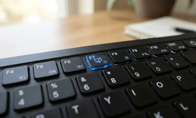 Laptop function key row with the touchpad toggle key highlighted for fixing a Lenovo touchpad not working