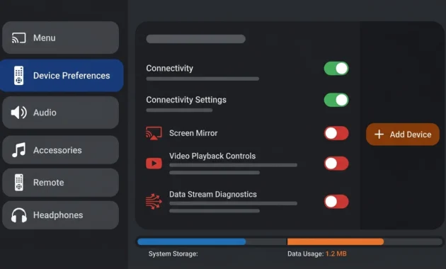 Smart TV settings screen showing Remote and Accessories menu with Add Accessory option to start Bluetooth pairing