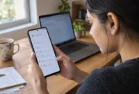 Person deleting Google Voice number in account settings on a smartphone